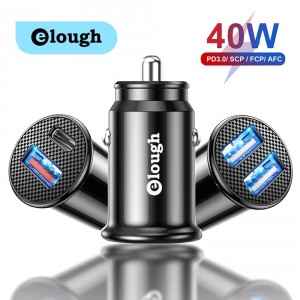 USB C Car Charger QC 3.0 40W 5A Type PD Fast Charging Car Phone Charger For iPhone 12 13 Pro Xiaomi Huawei Samsung